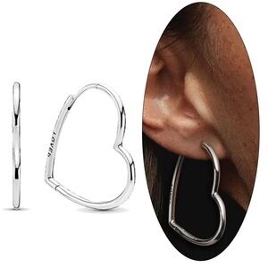 1pair Pandora Loved Heart Hoops